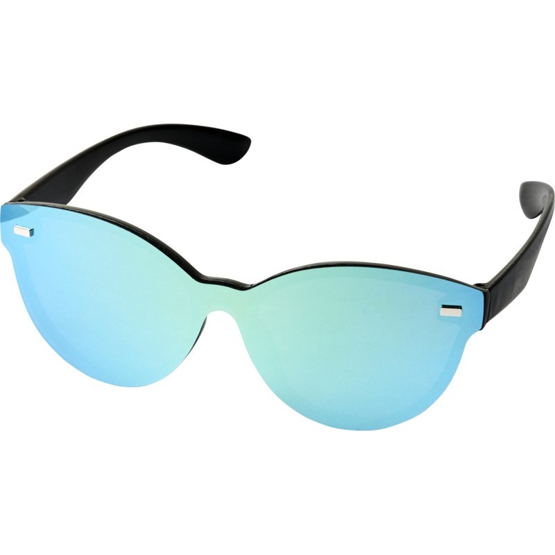 Shield sunglasses with full mirrored lens merchandising