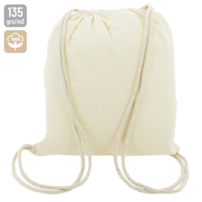 BOLSA MOCHILA CRUDO ALGODON