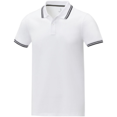 Polo de manga corta con ribete para hombre 