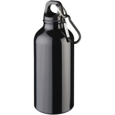 Botella de 400 ml de aluminio reciclado con certificado RCS con mosquetón 