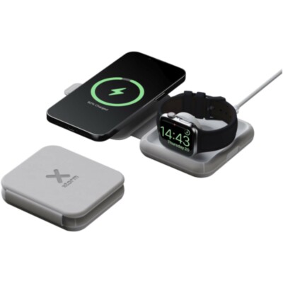 Cargador de viaje inalámbrico 2 en 1 plegable de 15 W 