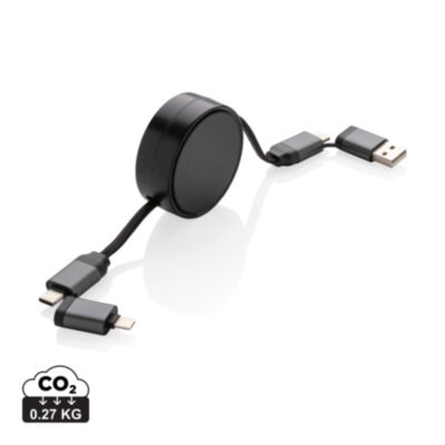 Cable retráctil 45W aluminio reciclado 6 en 1 Terra RCS