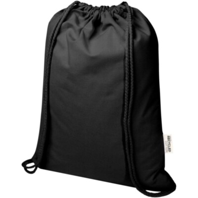 Bolsa con cuerdas de 5 l de algodón reciclado GRS de 180 g/m² 