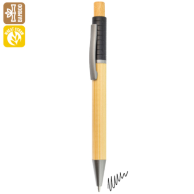 BOLIGAFO BAMBÚ, FIBRA DE TRIGO Y METAL 