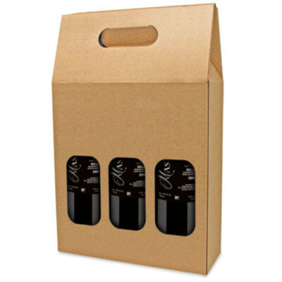 OPEN CARTON BOX 3 BOTTLES