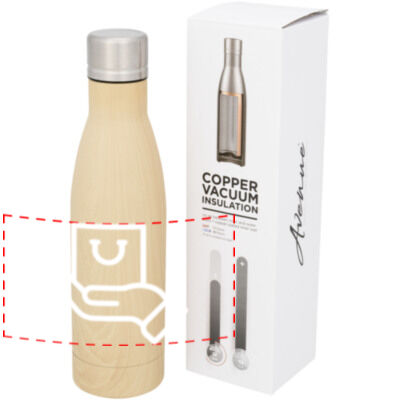 Bidón con aislamiento de cobre con diseño de madera de 500 ml "Vasa"