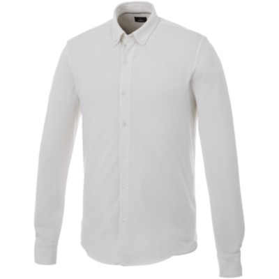 Camisa de manga larga de punto piqué 