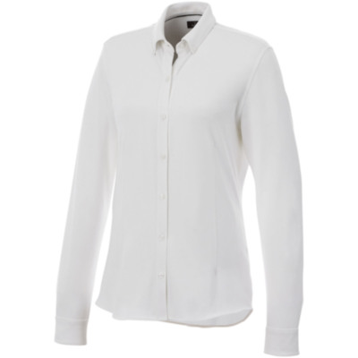 Camisa de manga larga de punto piqué para mujer 