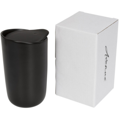 Vaso de cerámica de doble pared de 410 ml 