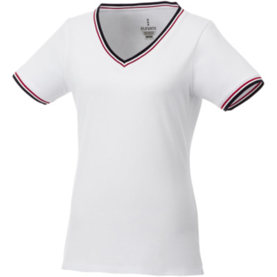 Camiseta de pico punto piqué para mujer 