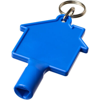 Llave universal con forma de casa y llavero 