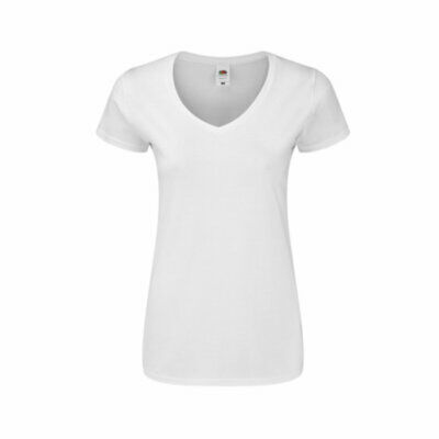 Women White T-Shirt Iconic V-Neck