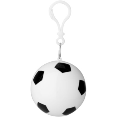 Poncho impermeable en llavero con forma de balón de fútbol 