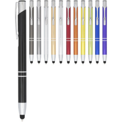 Moneta anodized aluminium click stylus ballpoint pen (blue ink)