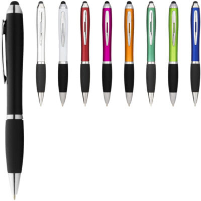 Nash coloured stylus ballpoint pen with black grip (blue ink)
