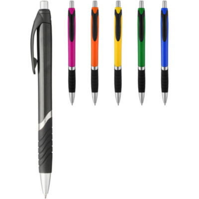 Bolígrafo de color liso con empuñadura de goma 