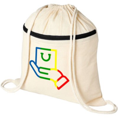 Mochila de cuerdas de algodón 100 g/m² con cremallera 5L 