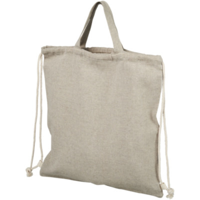 Mochila de cuerdas con asas de algodón reciclado de 150 g/m 6L 