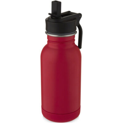 Bidón deportivo de acero inoxidable de 400 ml con pajita y enganche 
