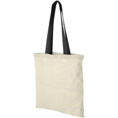 Bolsa Tote de algodón 100 g/m² con asas largas contrastadas 