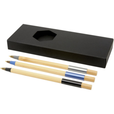 Set de bolígrafos de bambú de 3 piezas 