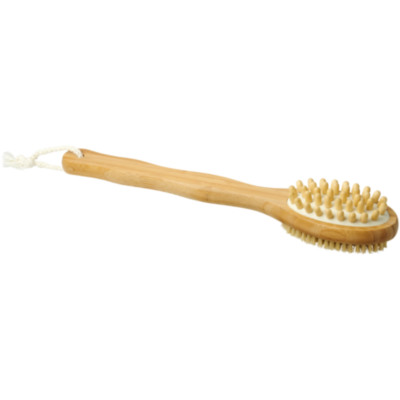 Cepillo de ducha y masajeador de bambú con 2 funciones 