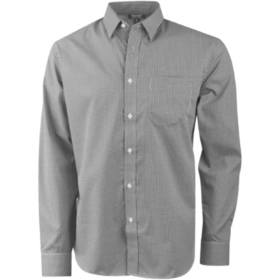 Camisa de cuadros de popelina de manga larga para hombre 
