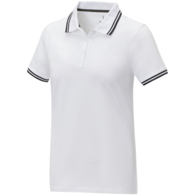 Polo de manga corta con ribete para mujer 