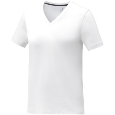 Camiseta de manga corta y cuello en V para mujer 