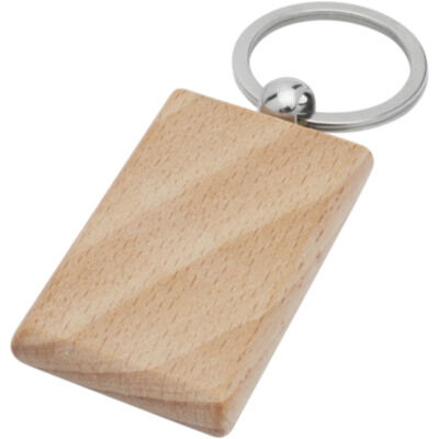 Llavero rectangular de madera de haya 