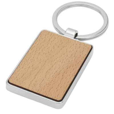 Llavero rectangular de madera de haya 