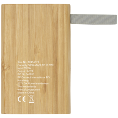 Batería externa de 5000 mAh de bambú 