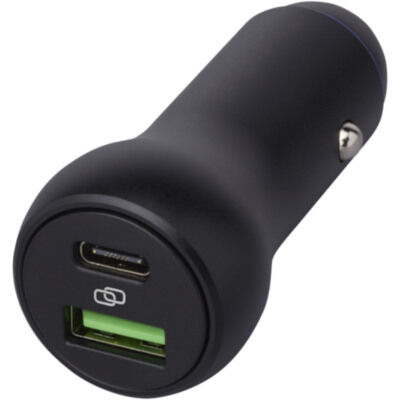 Cargador de coche USB C/USB A de 55 W dual 