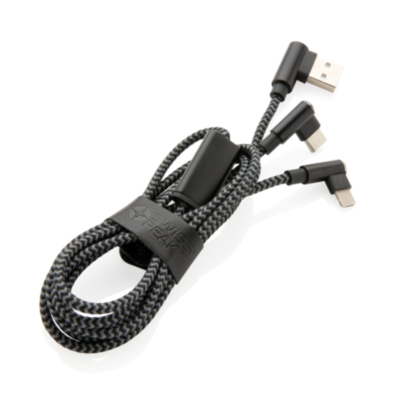Cable lujoso 3 en 1 Swiss Peak, negro