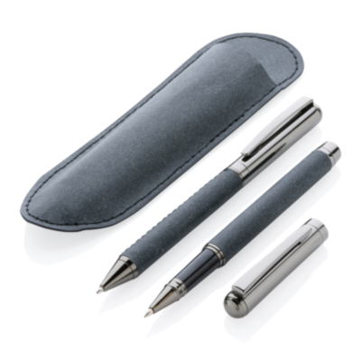 Set de bolígrafos de cuero reciclado