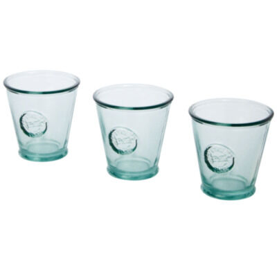 Juego de tres piezas de vidrio reciclado de 250 ml 