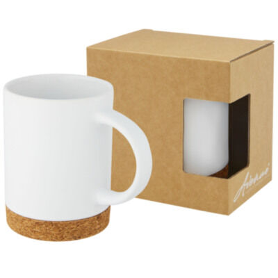 Taza de cerámica de 425 ml con base de corcho 