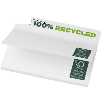 Bloc de notas adhesivas de papel reciclado de 100 x 75 mm "Sticky-Mate®"