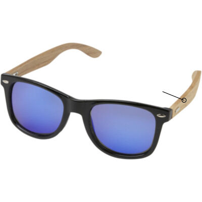 Gafas de sol polarizadas con cristal de espejo de PET reciclado/madera en caja de regalo 