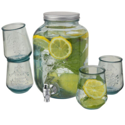 Set de bebida 5 piezas de vidrio reciclado 