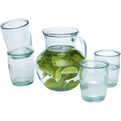 Set de 5 vasos de vidrio reciclado 