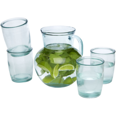 Set de 5 vasos de vidrio reciclado 