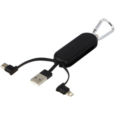 Cable de carga doble con mosquetón y retroiluminado por láser 
