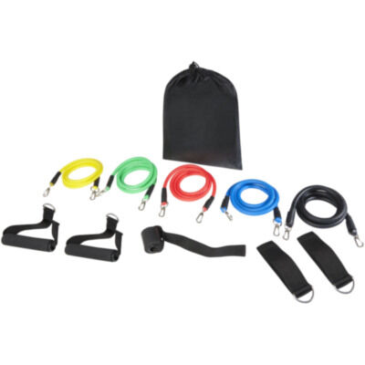 Set de 5 bandas elásticas para fitness en bolsa de PET reciclado 