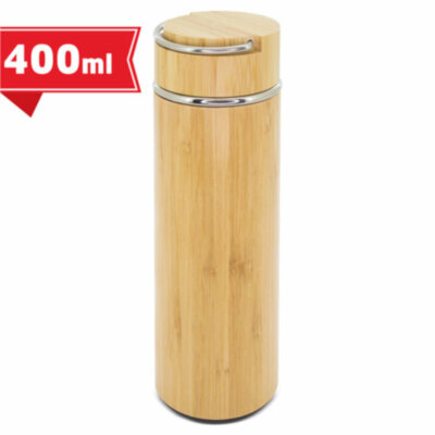 TERMO DOBLE PARED BAMBU/ACERO INOXIDABLE 