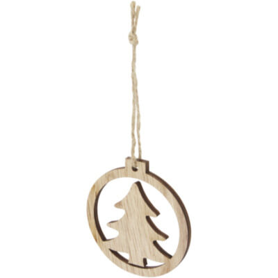 Adorno de madera con árbol 